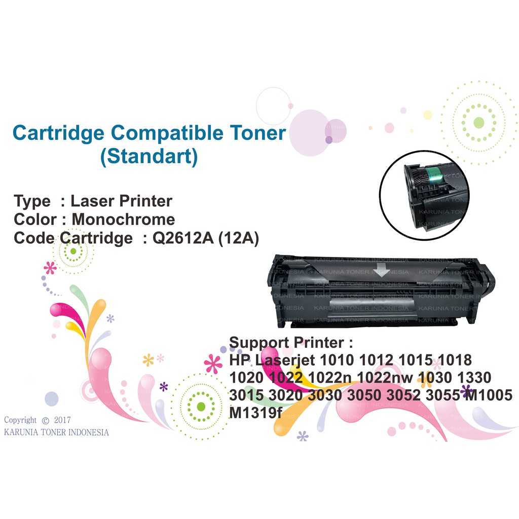 Cartridge Toner Compatible STANDART Q2612A 12A, HP LaserJet 1010 MFP M1319f MFP