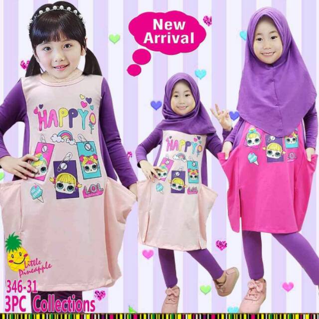 Setelan little pineapple kids 346-31