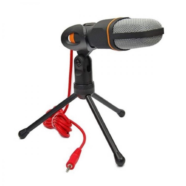 SF-666 Wired Stereo Desktop Microphone with Stand Microphone Holder - Mikrofon untuk Laptop/Komputer