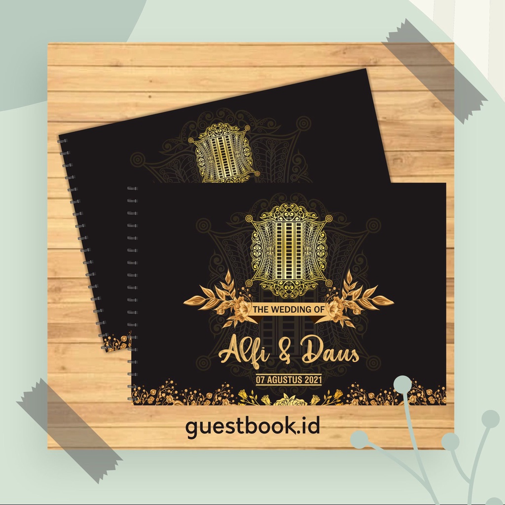 Custom Guest Book Custom Adat / Buku Tamu Pintu Aceh / Buku Tamu Pernikahan / Custom Nama