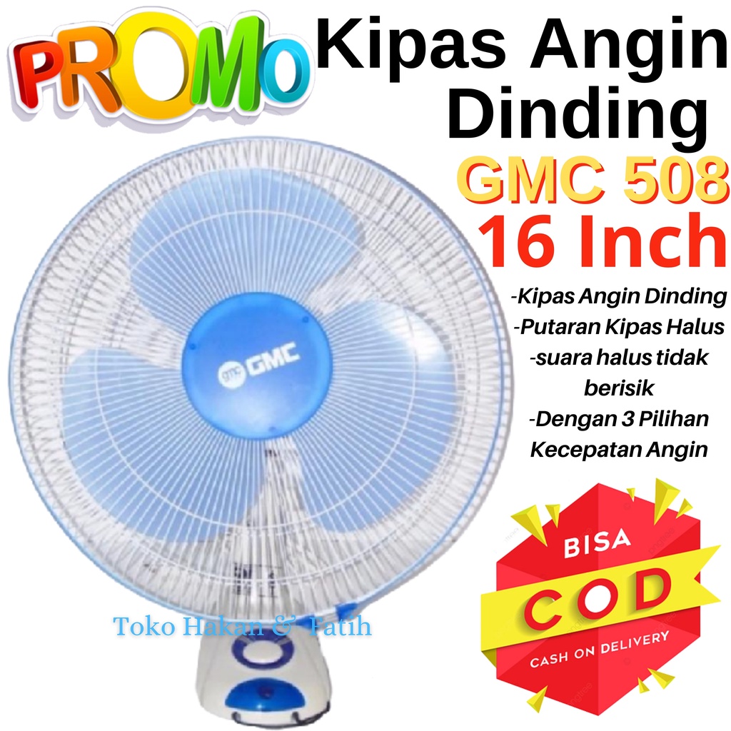 GMC 508 Wall Fan 16 inch Kipas Angin Dinding-Gantung Tembok-16INCH SNI-KIPAS ANGIN DINDING/TEMBOK/WA