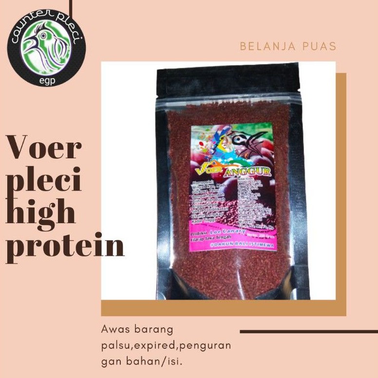 VOER ANGGUR PLECI 200 GRAM VOER PLECI DAKBAL NUTRISI TINGGI