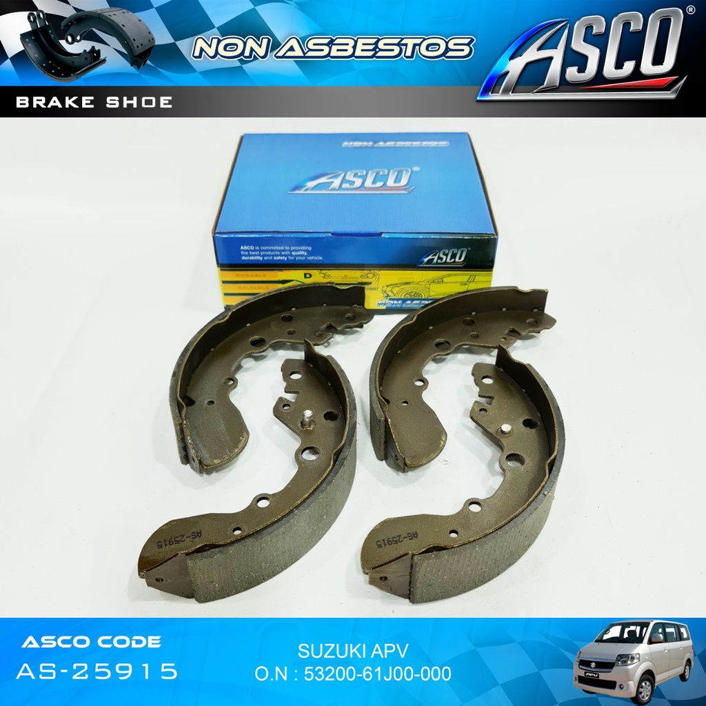 ASCO Kampas Rem Belakang-Brake Shoe Suzuki APV