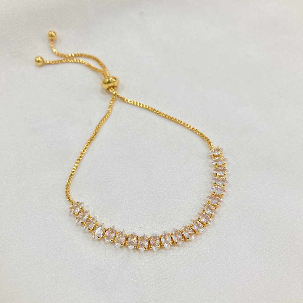 Gelang Serut Wanita Full Permata Lapis Emas Aksesoris Fashion Daily Yaxiya Jewelry GLE80