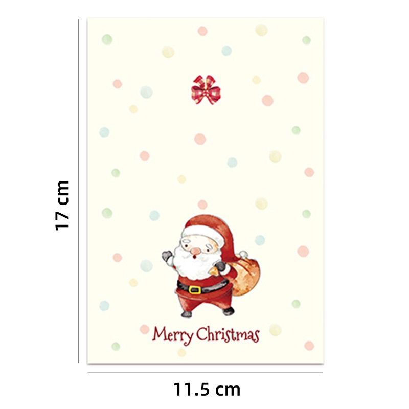 6pcs Kartu Ucapan Desain Kartun Merry Christmas Dengan Amplop Untuk Thanksgiving