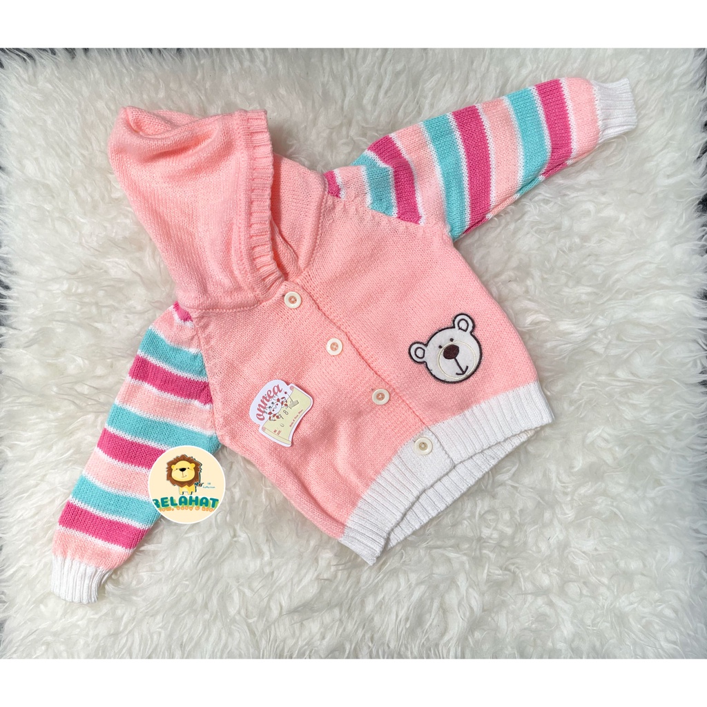 Jaket Bayi Rajut Onnea Warna Topi Laki Perempuan-35
