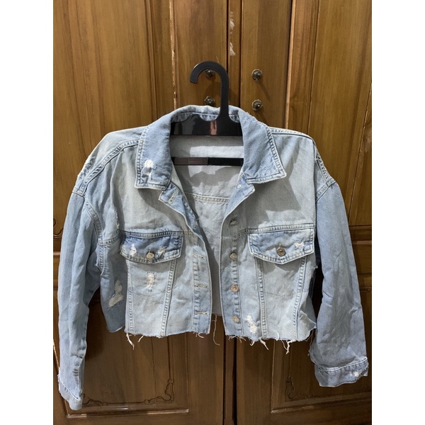 PRELOVED CROP JACKET JEANS
