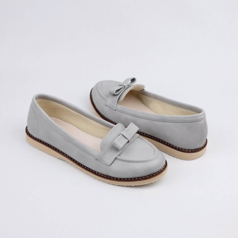 [SIAP KIRIM] BRShoes3 Abu Sepatu Kerja Casual Flat Wanita