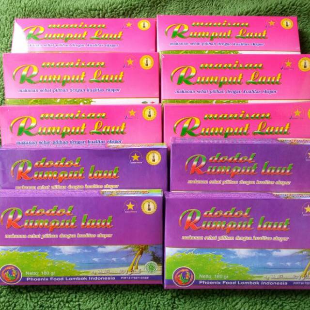 

READY... Dodol dan Manisan Rumput Laut khas Lombok kemasan 160 gram