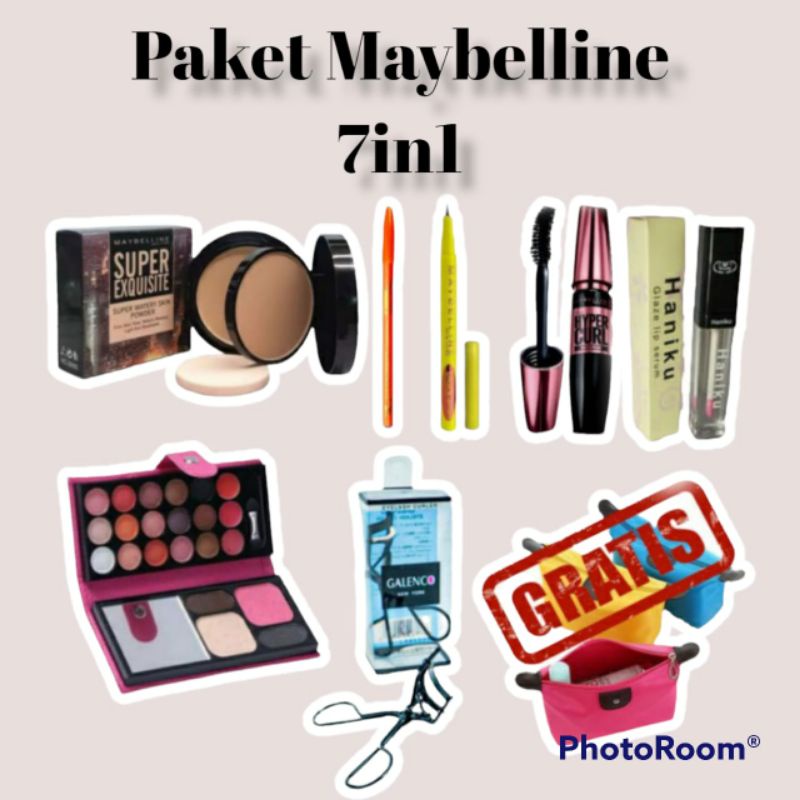 Paket Make Up lengkap murah 7 in 1 / Paket make up 7in1 Free tas kosmetik