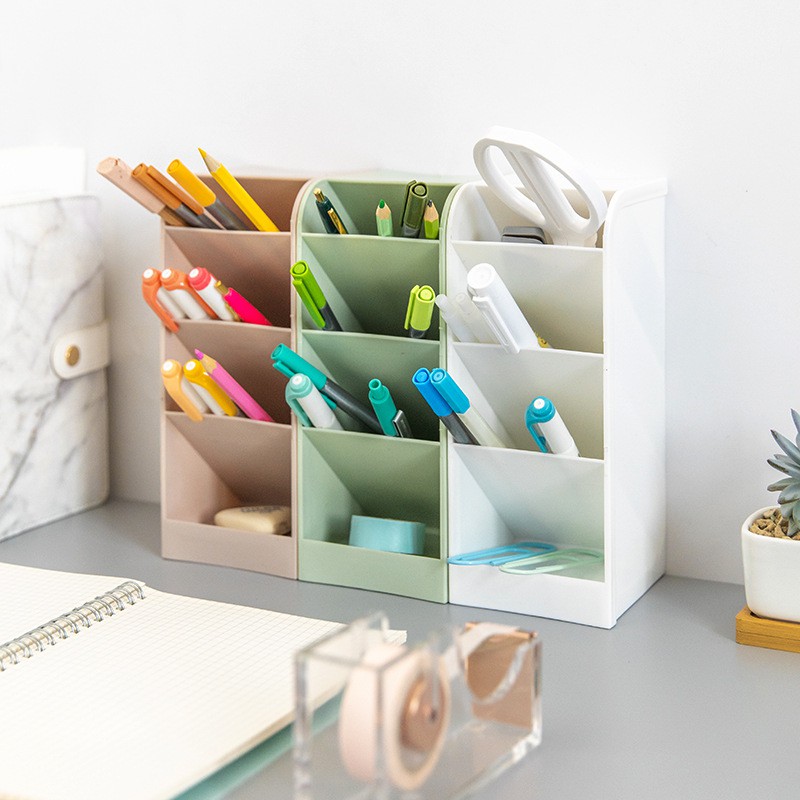 

SIMPLE FRESH SOLID COLOR PP PLASTIC PEN HOLDER TEMPAT ALAT TULIS STATIONERY ORGANIZER