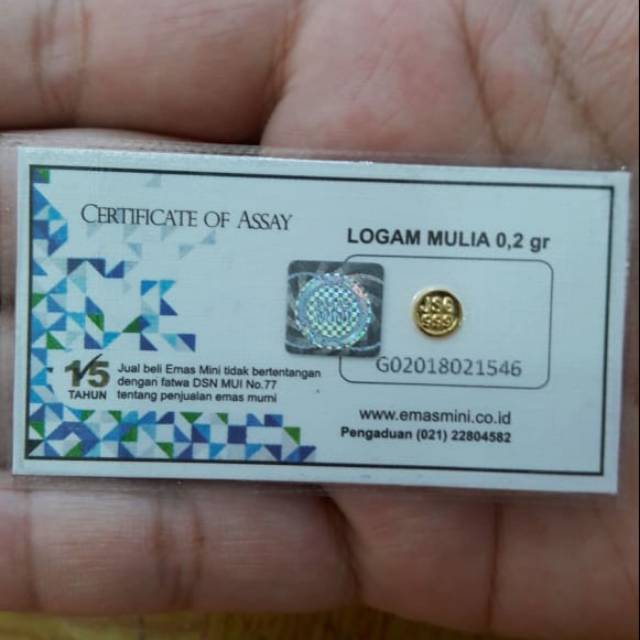Emas mini pecahan 0,2gram