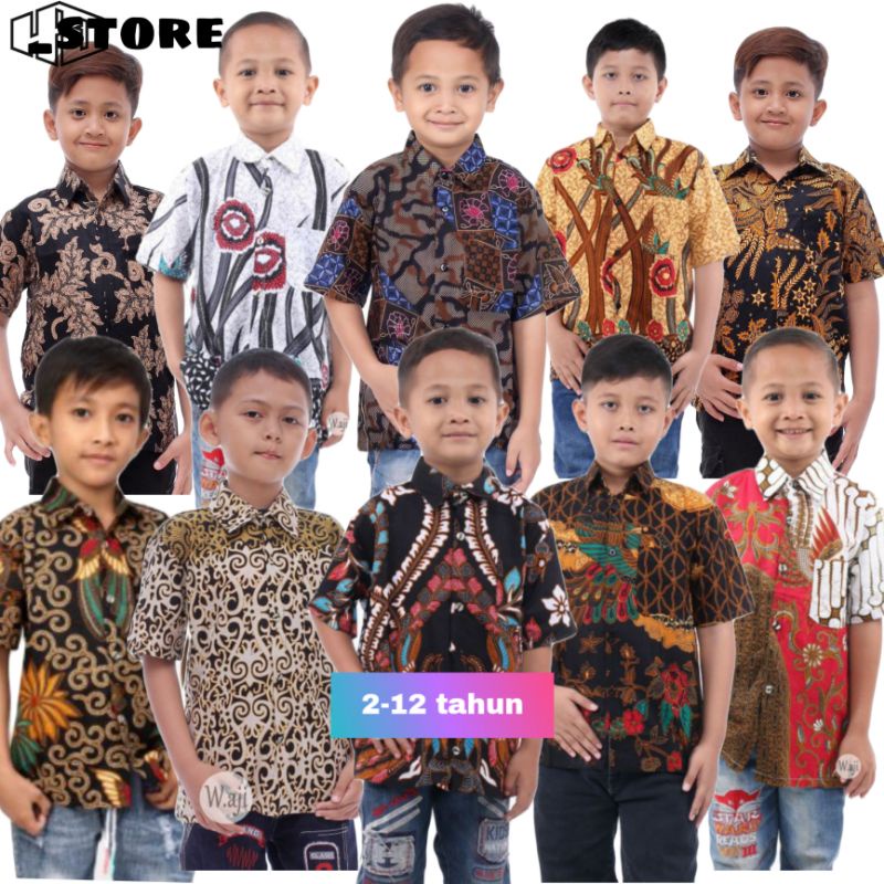 Kemeja Batik Anak pendek motif ABRI usia 2-12 tahun Pria