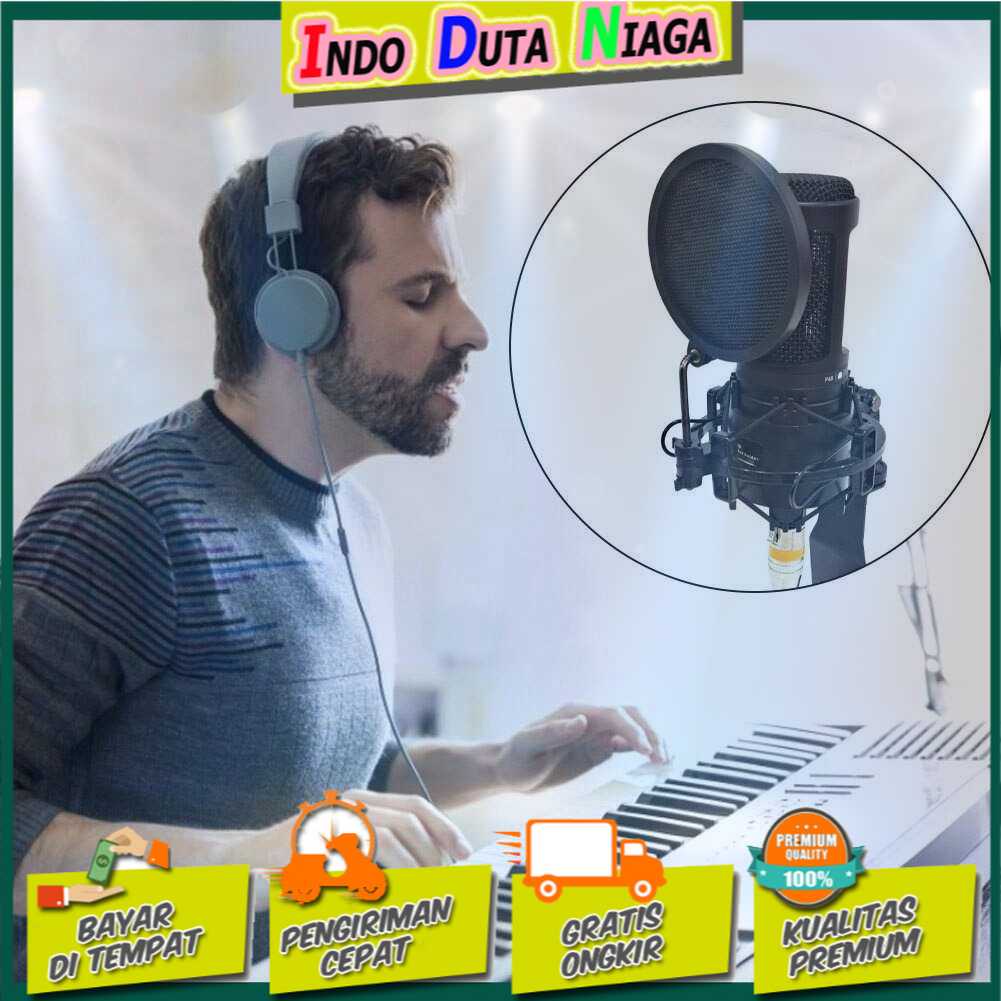 IDN TECH - NoIcee Pop Filter Mikrofon Shield Dual Layer Rotatable 3 Inch - PS-2