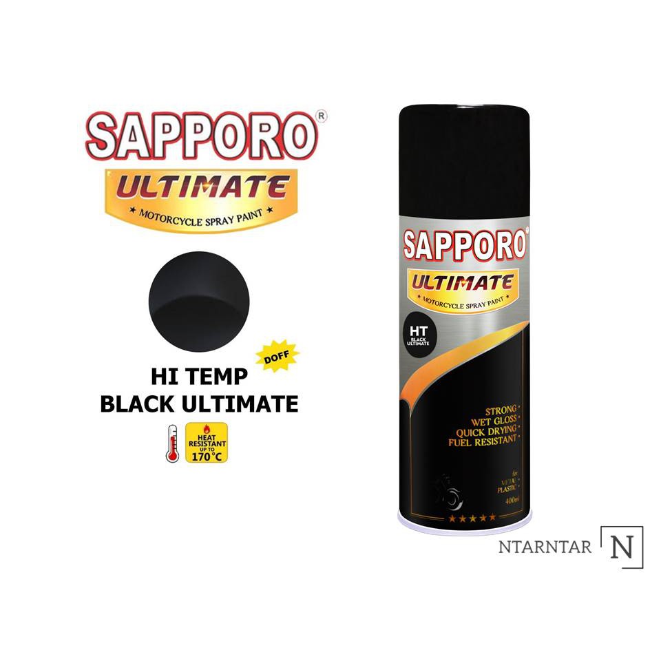 Jual Cat Semprot Hi Temp Black Sapporo Ultimate Cat Tahan Panas Htbu Shopee Indonesia 3527