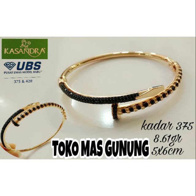 Gelang Emas Oval Cartier Hitam 375
