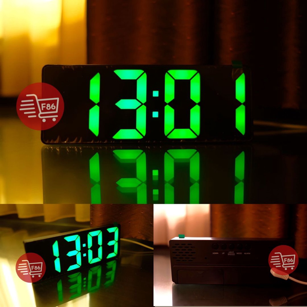 Jam Meja Digital Led Weker / Smart Digital Alarm Clock Mirror Desktop