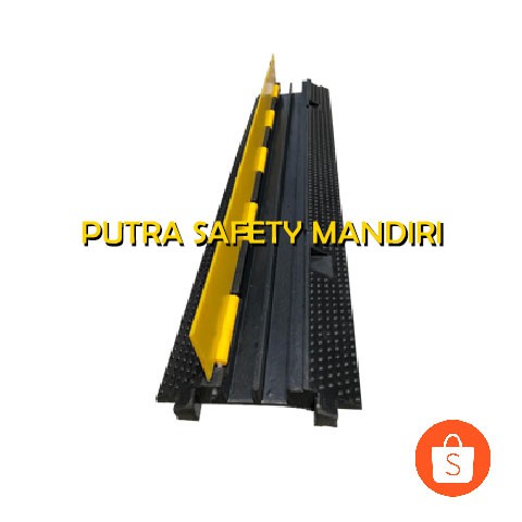 RUBBER PORTABLE PELINDUNG KABEL LISTRIK LANTAI CABLE PROTECTOR 2 RUANG 100 CM SAFETY HARGA MURAH