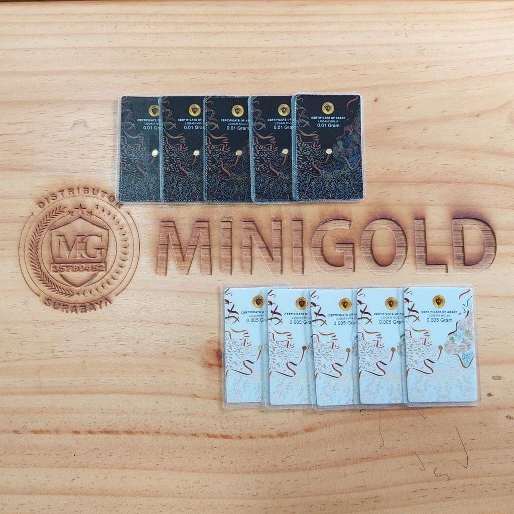 Minigold Souvenir Series 0.005 gr - Logam Mulia 24 Karat 0.01 gr