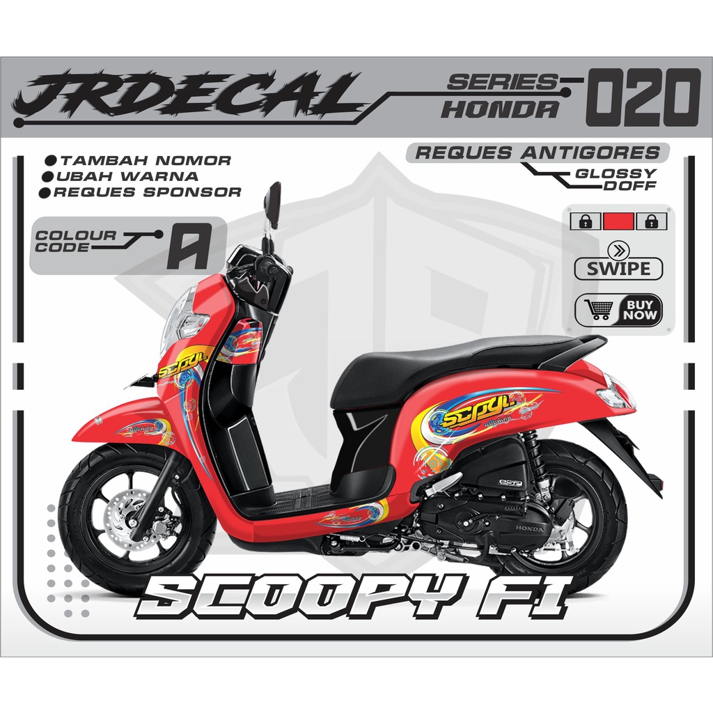 Decal Stiker Scoopy Grafis Thailook Mothai full body Full Blok Dekal Scopy putih Dekal New Fi 2017 2
