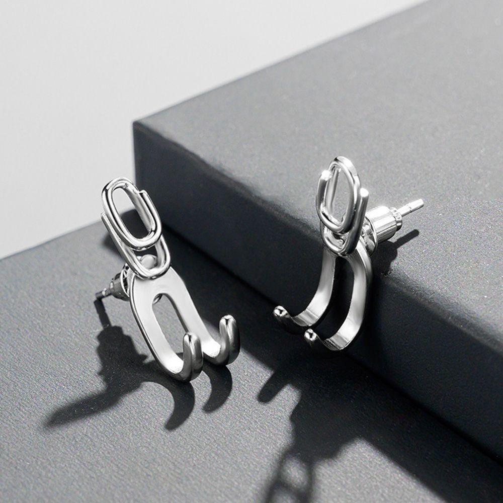 NEEDWAY Pin Stud Earrings Kreatif Vintage Punk Safety U-shaped Gaya Korea