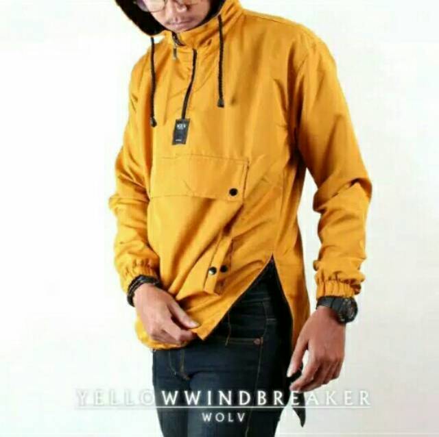 Jaket Cagoule Kuning Windbreaker