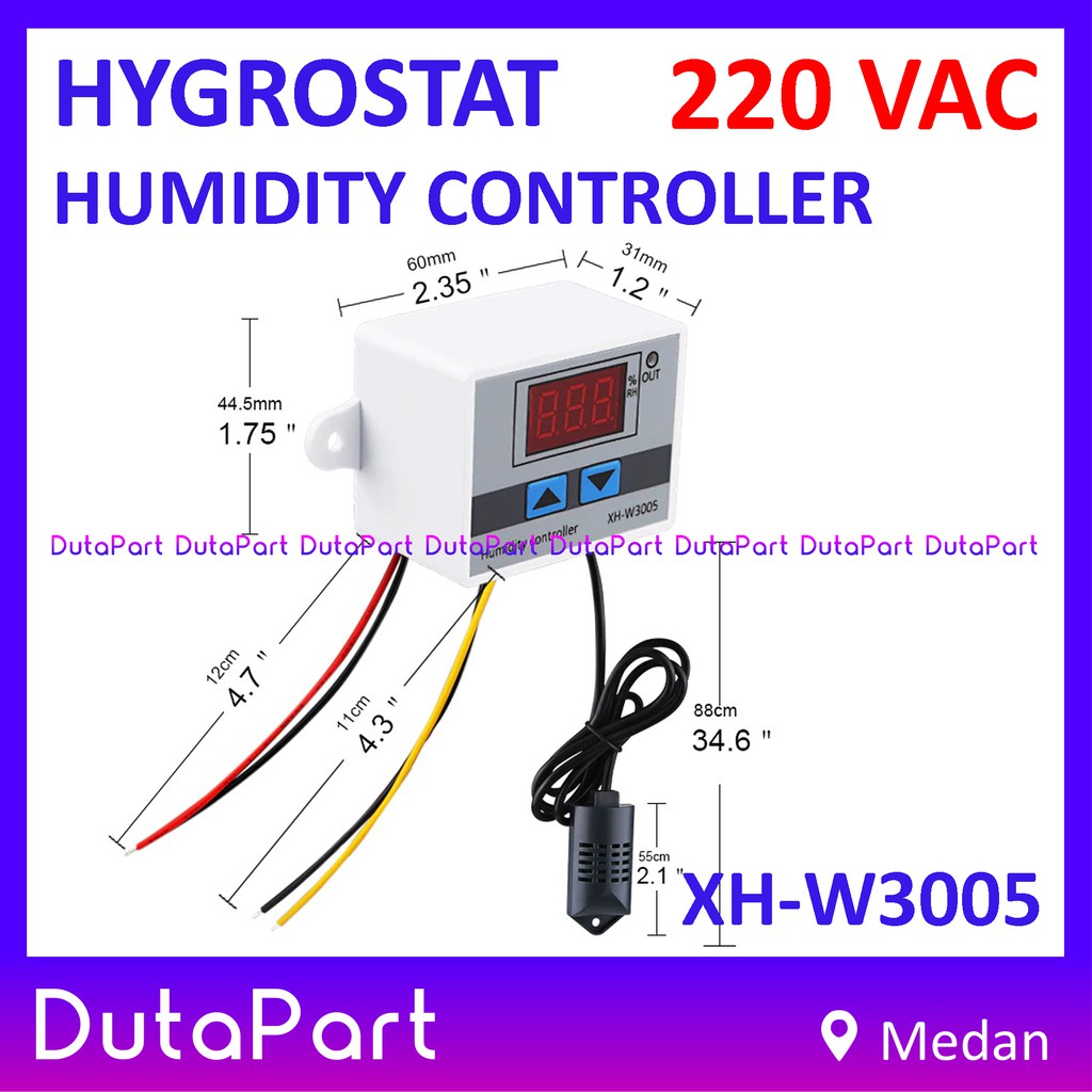 Hygrostat Digital Humidity Controller 220V AC XH-W3005 W3005 Higrostat