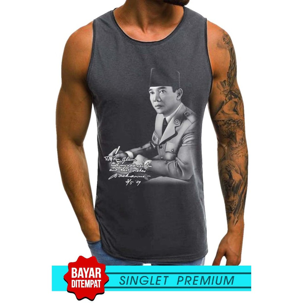 SINGLET LEKBONG PRIA (SOEKARNO) / SINGLET LEKBONG GYM /LEKBONG / SINGLET/KAOS DALAM PRIA/KUTANG