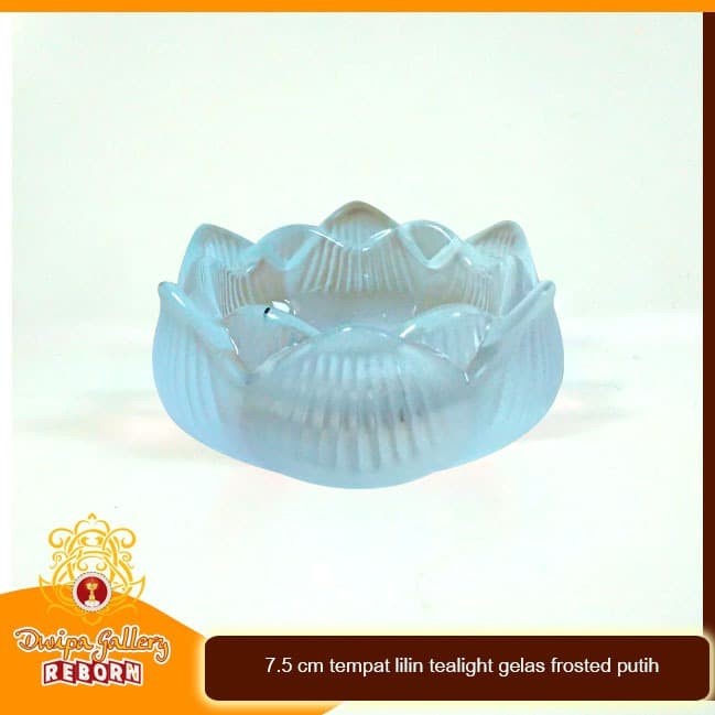 7.5 cm tempat lilin tealight gelas frosted Putih