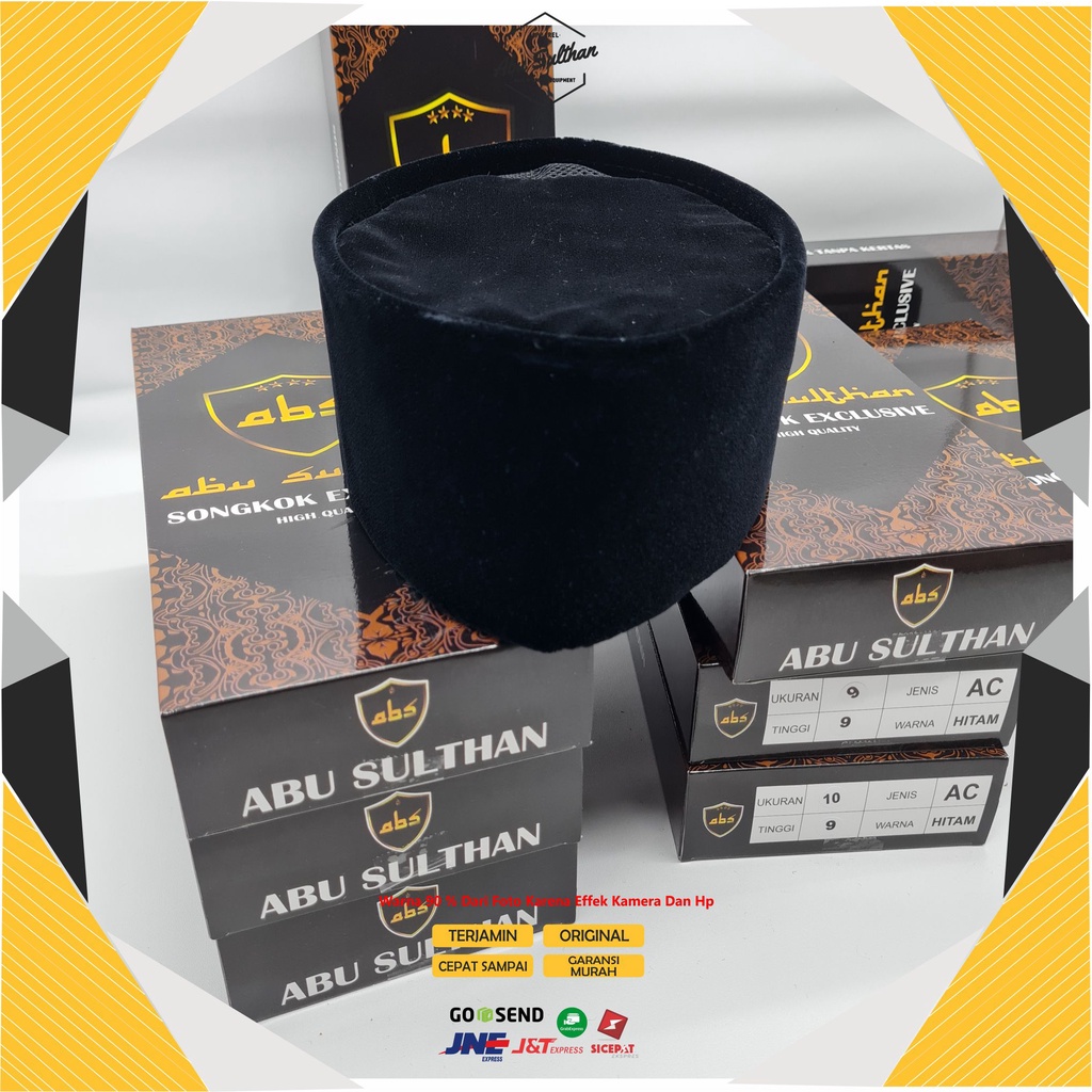 Peci Songkok Nasional Hitam Original Abu Sulthan Kopiah kopya Pendek Tinggi Polos