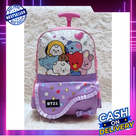 Tas Sekolah Anak Perempuan Sd Smp Sma / Tas Ransel Korea Tas Backpack  Tas Troly Tk Bt21 Bts Premiu