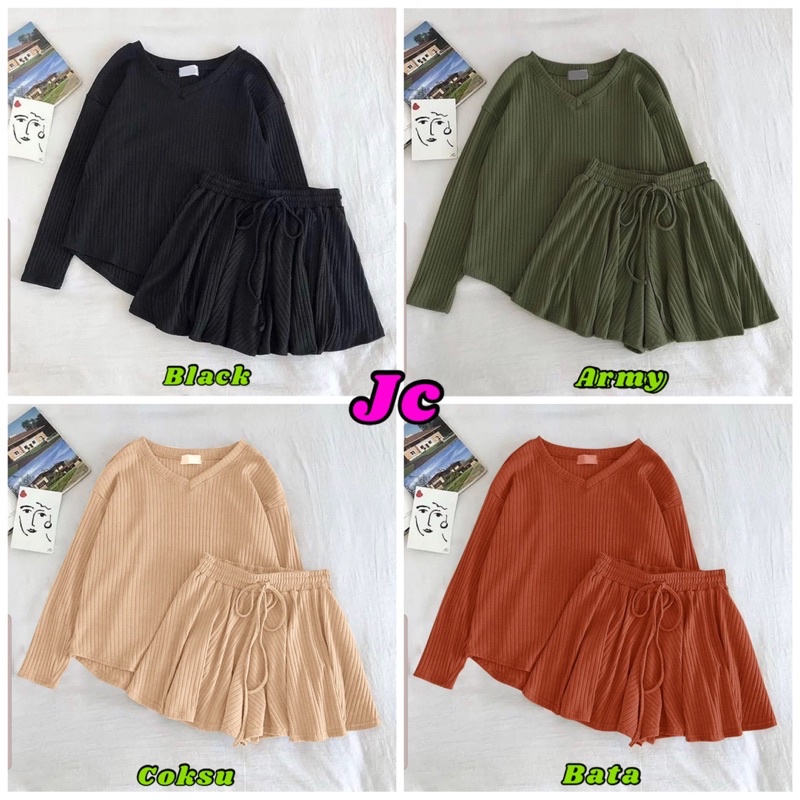 JCZ- St Lesti / Stelan Rajut knit Wanita / Stelan Santai Wanita / Stelan Lesti Knit XXL