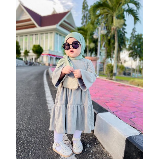 Tunik River Knit 3-9 Tahun Tunik Anak Premium Vohara Dress River Knit kekinian Dress Anak Viral