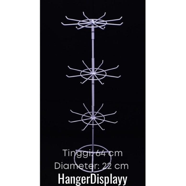 RAK DISPLAY PUTAR MATAHARI 3 SUSUN GANTUNGAN AKSESORIS DISPLAY RAK PERHIASAN / RAK MASKER TERLARISS.