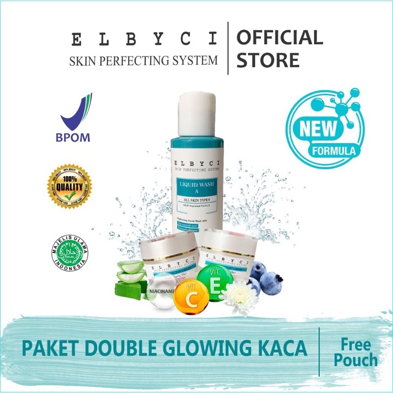 Paket Luxury Kaca - elbyci Skincare - aman ibu hamil dan busui - BPOM tanpa pengelupasan