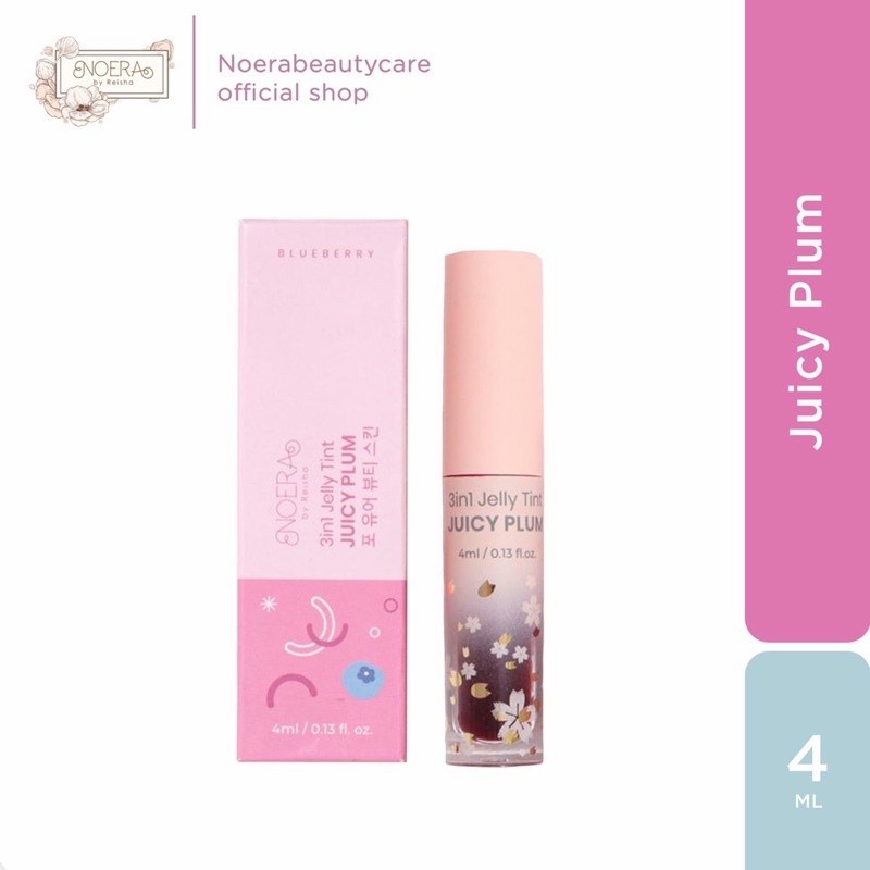 Noera Jelly Tint 3 in 1 - (Juicy Pulm / Girlish Red / Pearl Dream) - Lip care Lip tin Official Asli Grosir Murah 100%