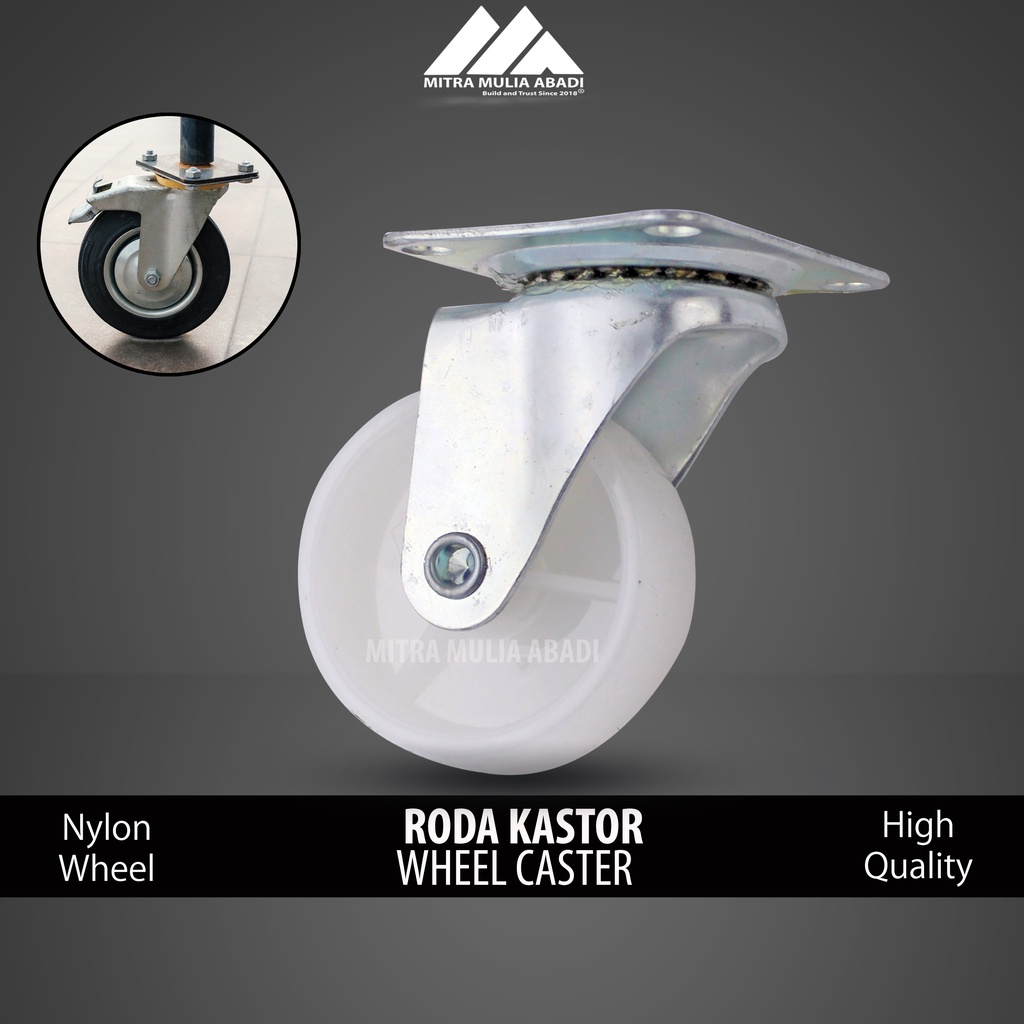 Roda Etalase Putih GNT 50mm (2 inch) 1pcs caster | roda caster