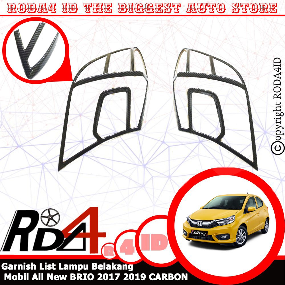 Garnish List Lampu Belakang CARBON All New Brio 2018-2019