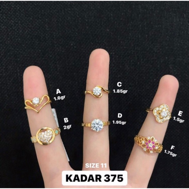 Cincin Emas  Asli S11 Cincin Emas  Kadar 375 Toko  Emas  