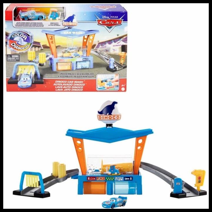 Disney Pixar Cars Color Change Dinoco Cars Wash Playset