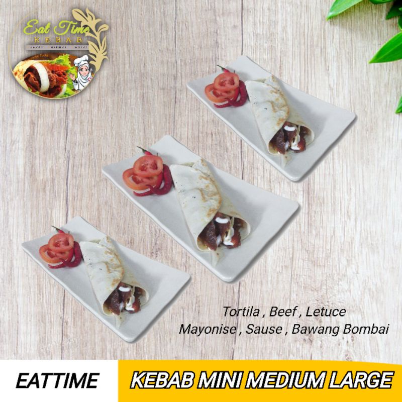 

Eattime Kebab Daging Sapi Mini Medium Large + Extra Keju Slice