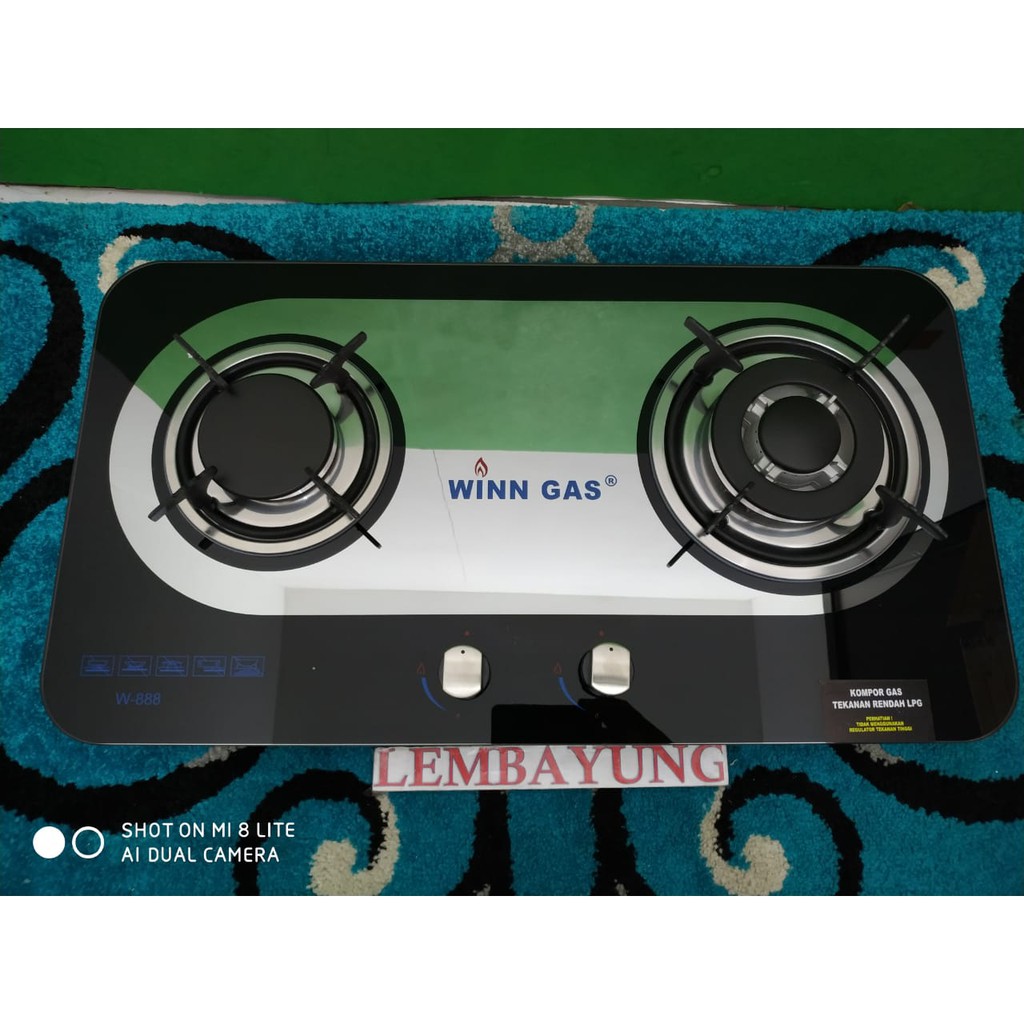 WINN GAS W-888 Kompor Gas Dua Tungku Glass