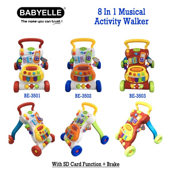 PROMO BabyElle 8 in 1 Musical Activity Walker Baby Elle push walker alat belajar jalan Makassar