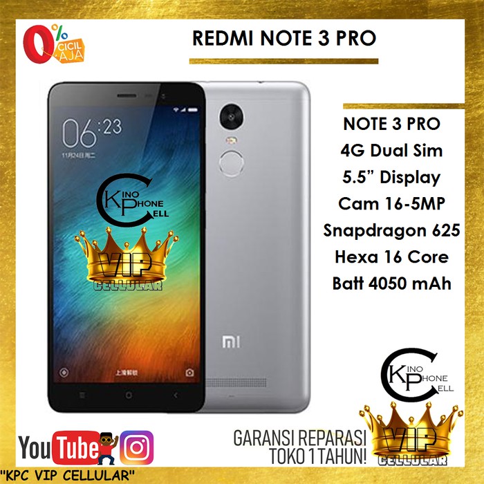 [Handphone/HP] Xiaomi Redmi Note 3 Pro 16GB RAM 2GB