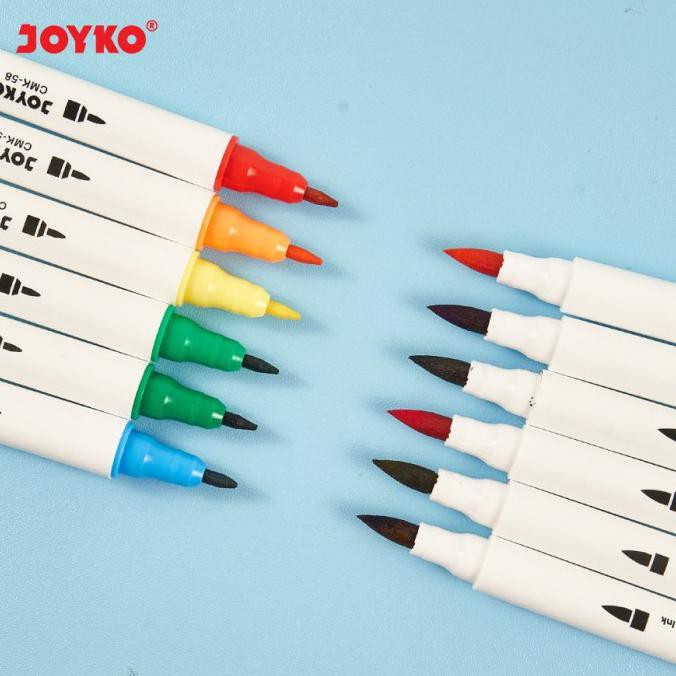 

(PERALATAN MENGGAMBAR) SPIDOL - JOYKO COLOR MARKER DUAL TIP CMK-58-12 WARNA COD