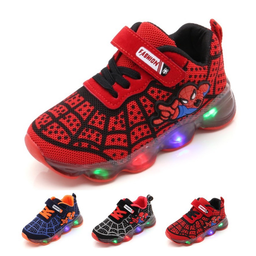 Sepatu LED Sneakers Kids Shoes dengan Lampu LED Sepatu Anak Laki Size 21-35 Usia 1-8 Tahun