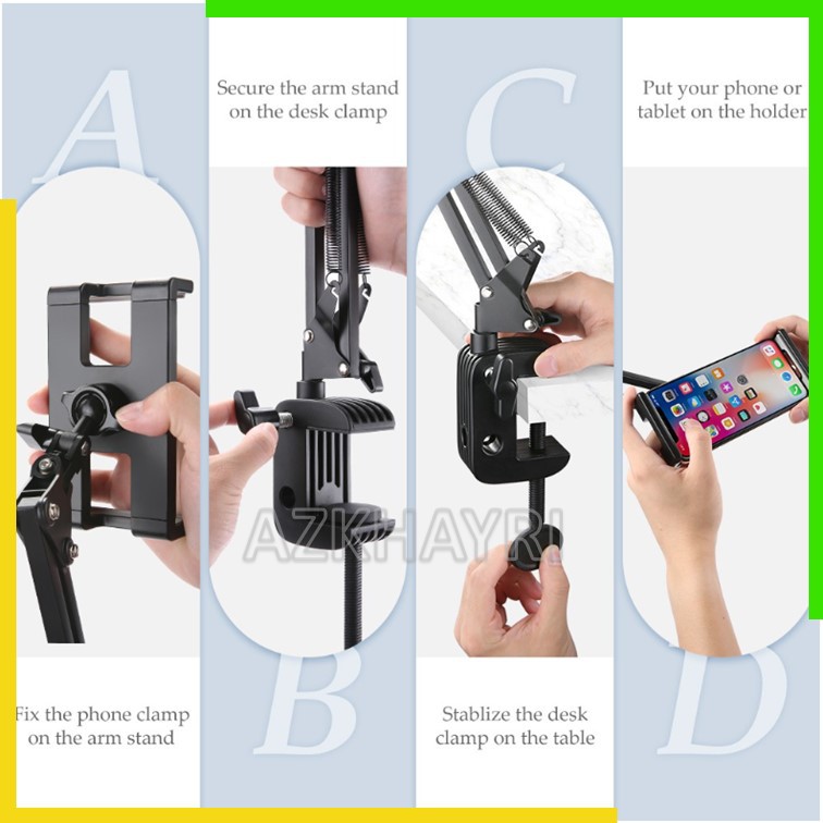 Ugreen Stand Bracket Teleskopik Lipat Bahan Metal Holder Tablet Handphone Long Arm Flexible