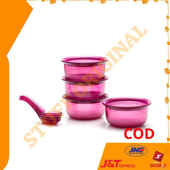 Wadah Saji Tupperware Mangkok Es Buah Bowl Set Tupperware 4Pc