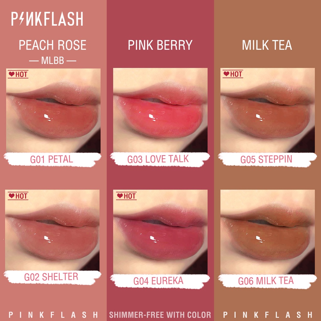 BFM005 PINKFLASH Lasting Glossy LipGloss Waterproof Perawatan Bibir Pelembab OhMyGloss Lip moisturizer