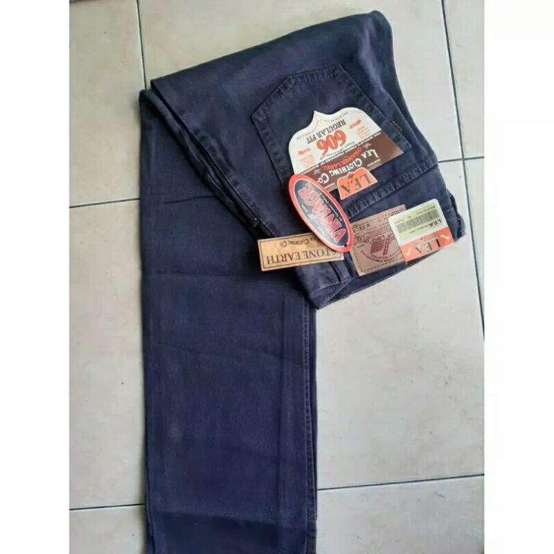 Celana soft jeans panjang pria model standar/ reguler Merk LeA Size 28-38